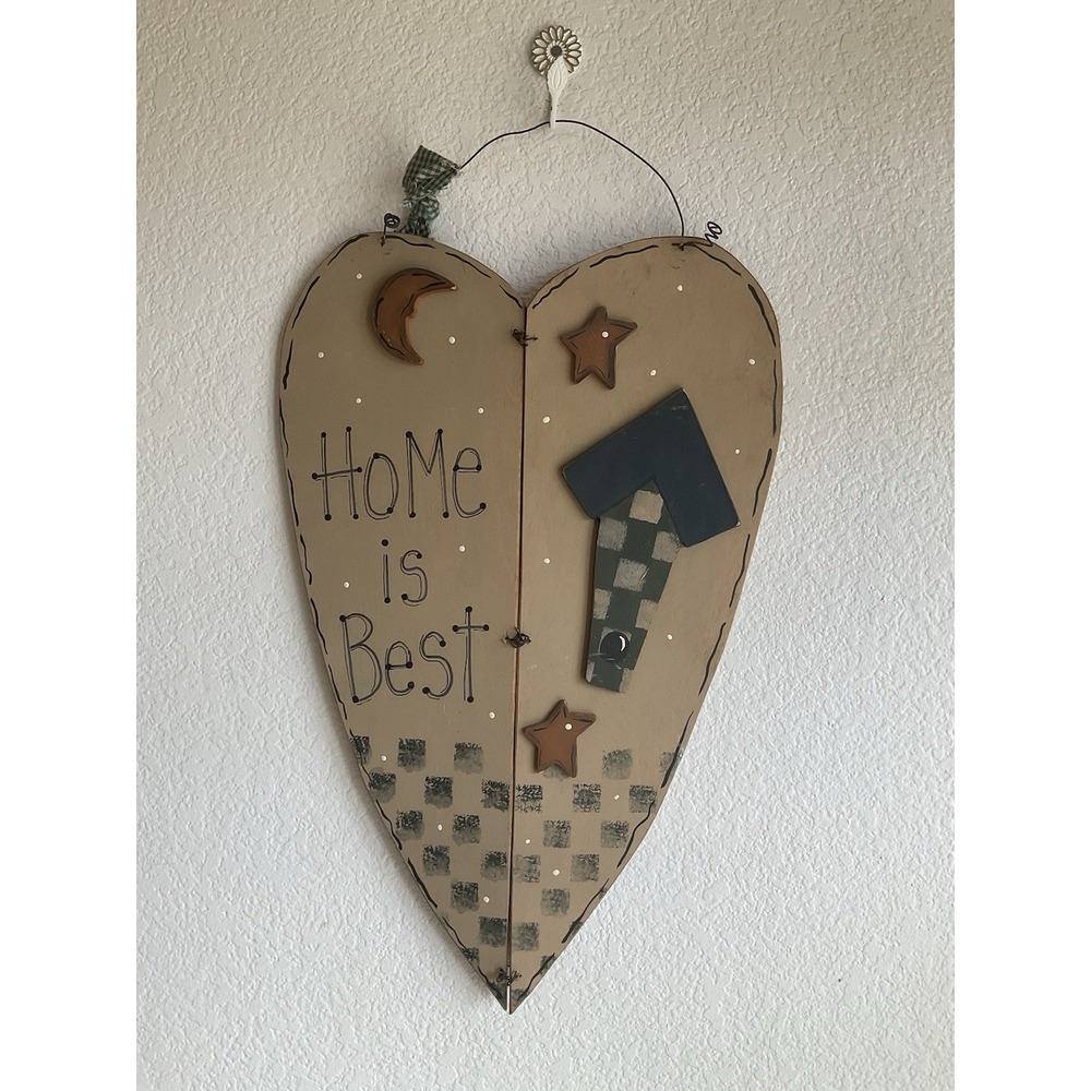 Cottage‎ Country Home Decor Heart Large Home Is Best Wall Hanging Moon Stars